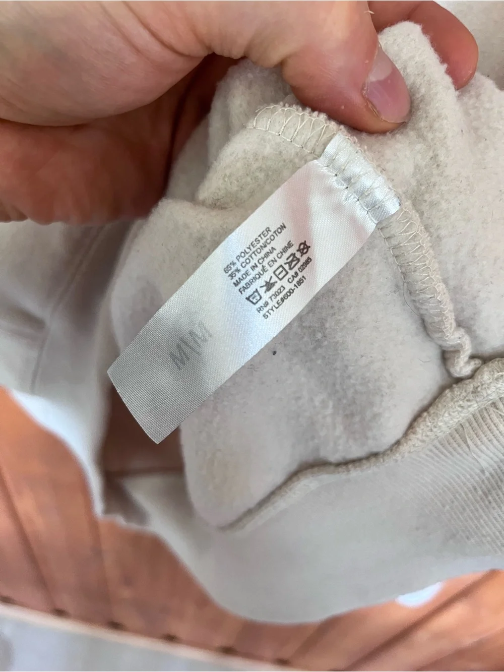 NASA Cream Hoodie with United States Sleeve - Picture 3 of 6
